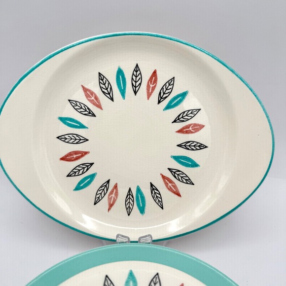 MARCREST NORDIC MINT Vtg Mid Century Modern Atomic Leaf Butter Dish Server MCM - Picture 3 of 14